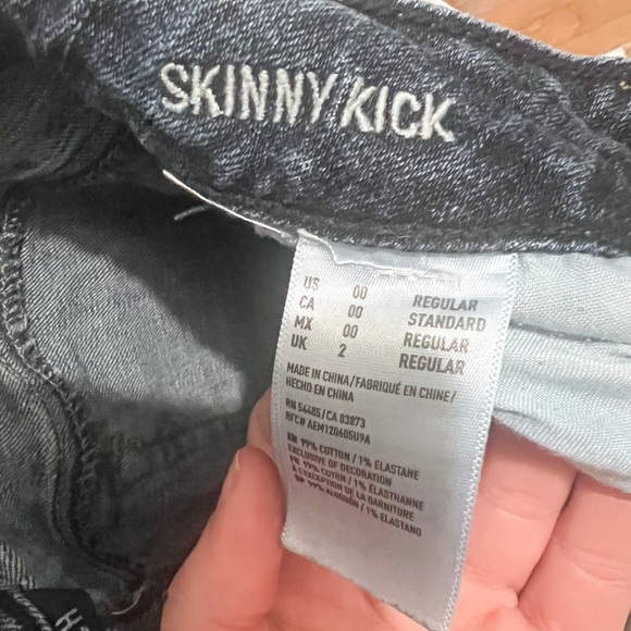 American Eagle Skinny Kick jeans size 00 - Picture 4 of 4